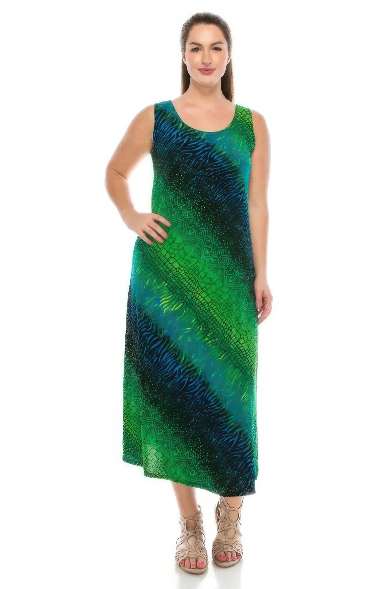 Abstract Print Stretchy Maxi Dress | Mixtshop LLC