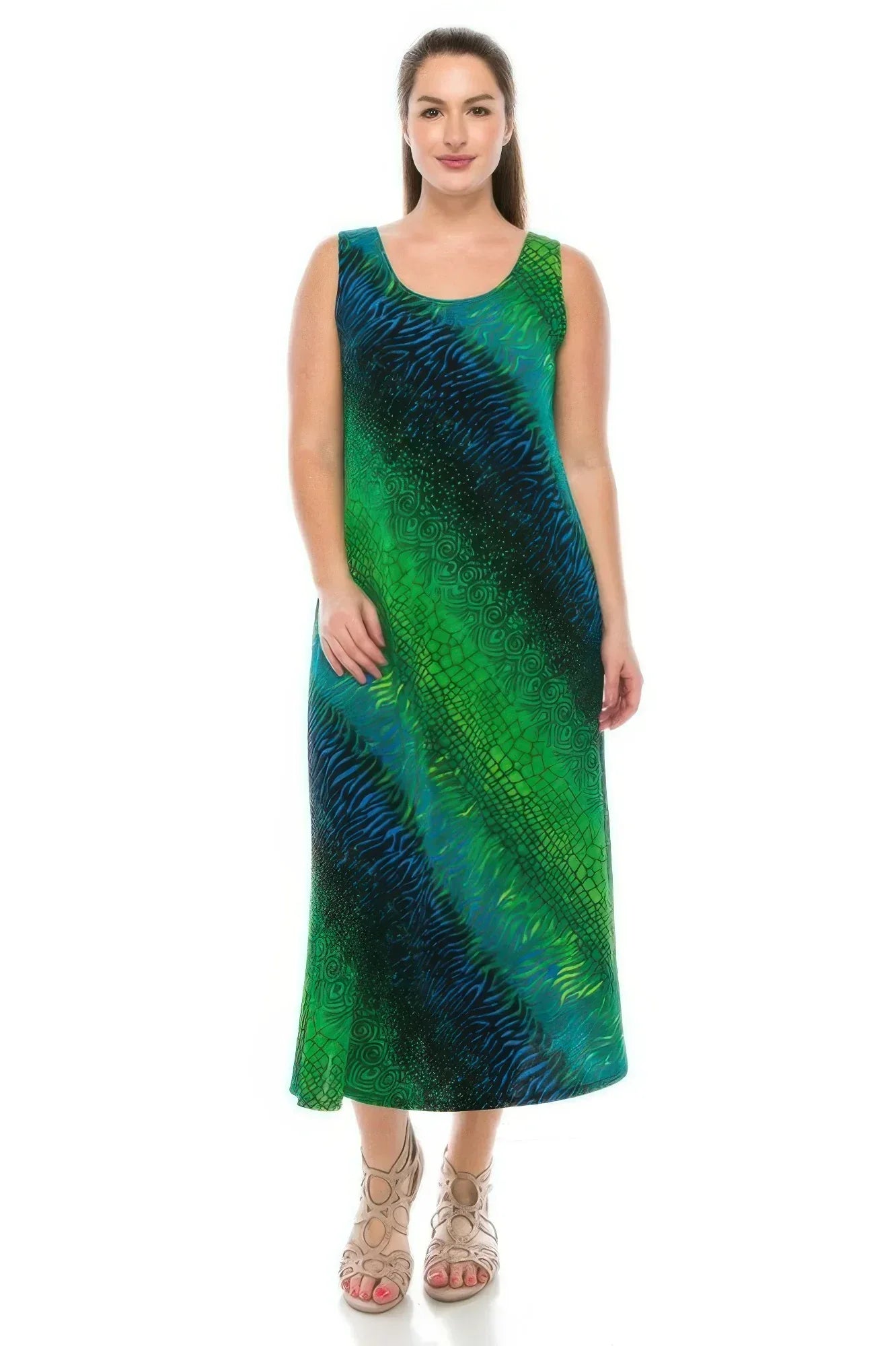 Abstract Print Stretchy Maxi Dress | Mixtshop LLC