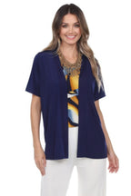 Short Sleeve Stretch Cardigan Jacket | Mixtshop LLC