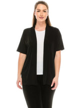 Short Sleeve Stretch Cardigan Jacket | Mixtshop LLC