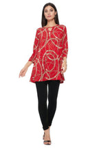 Glitter Quarter Sleeve Print Top | Mixtshop LLC