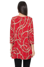 Glitter Quarter Sleeve Print Top | Mixtshop LLC