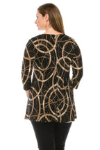 Glitter Quarter Sleeve Print Top | Mixtshop LLC