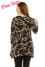 Plus Size Glitter V-neck Top Half Sleeve | Mixtshop LLC