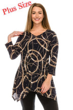 Plus Size Glitter V-neck Top Half Sleeve | Mixtshop LLC