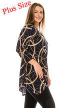 Plus Size Glitter V-neck Top Half Sleeve | Mixtshop LLC