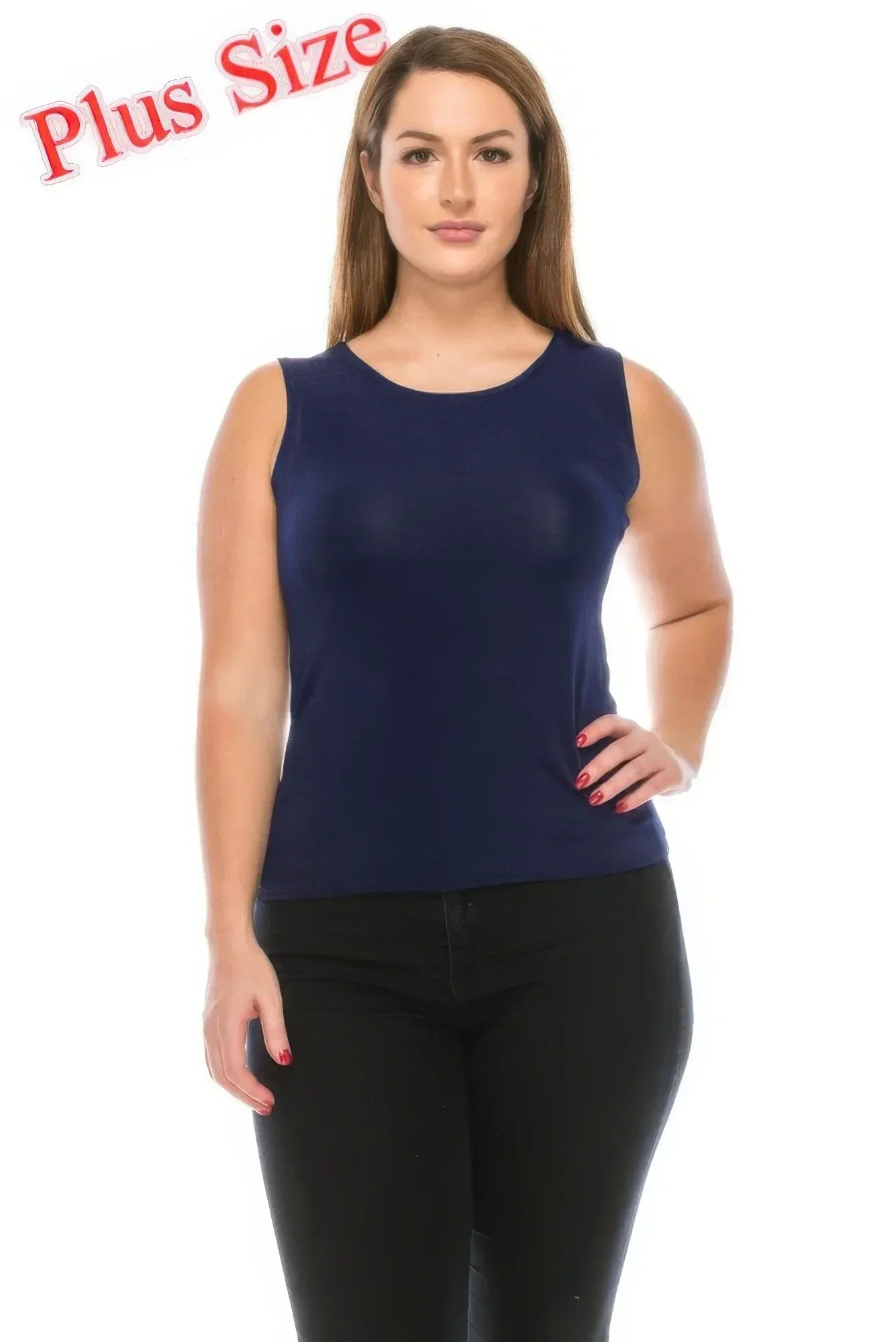 Plus Size Sleeveless Solid Tank Top | Mixtshop LLC