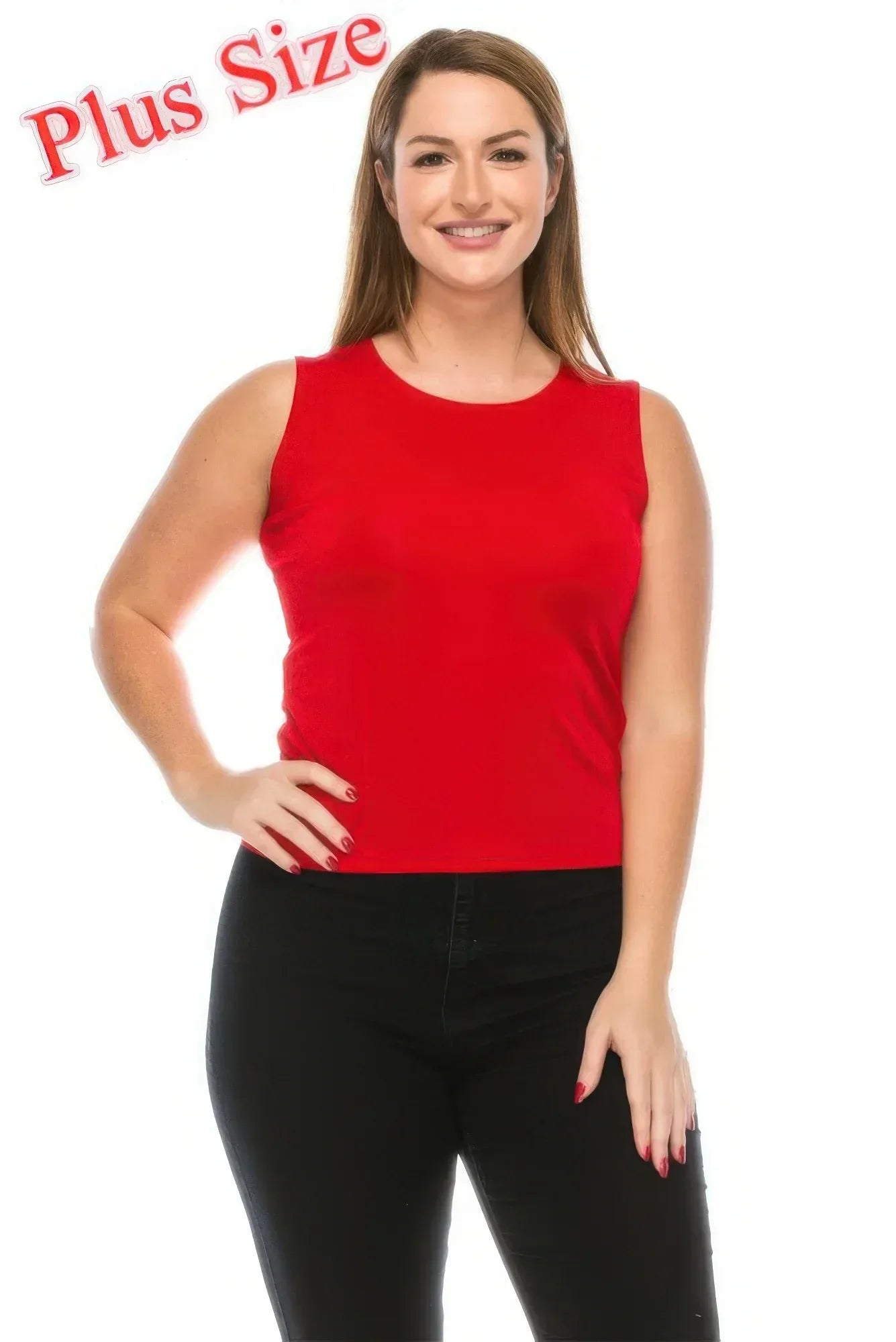 Plus Size Sleeveless Solid Tank Top | Mixtshop LLC