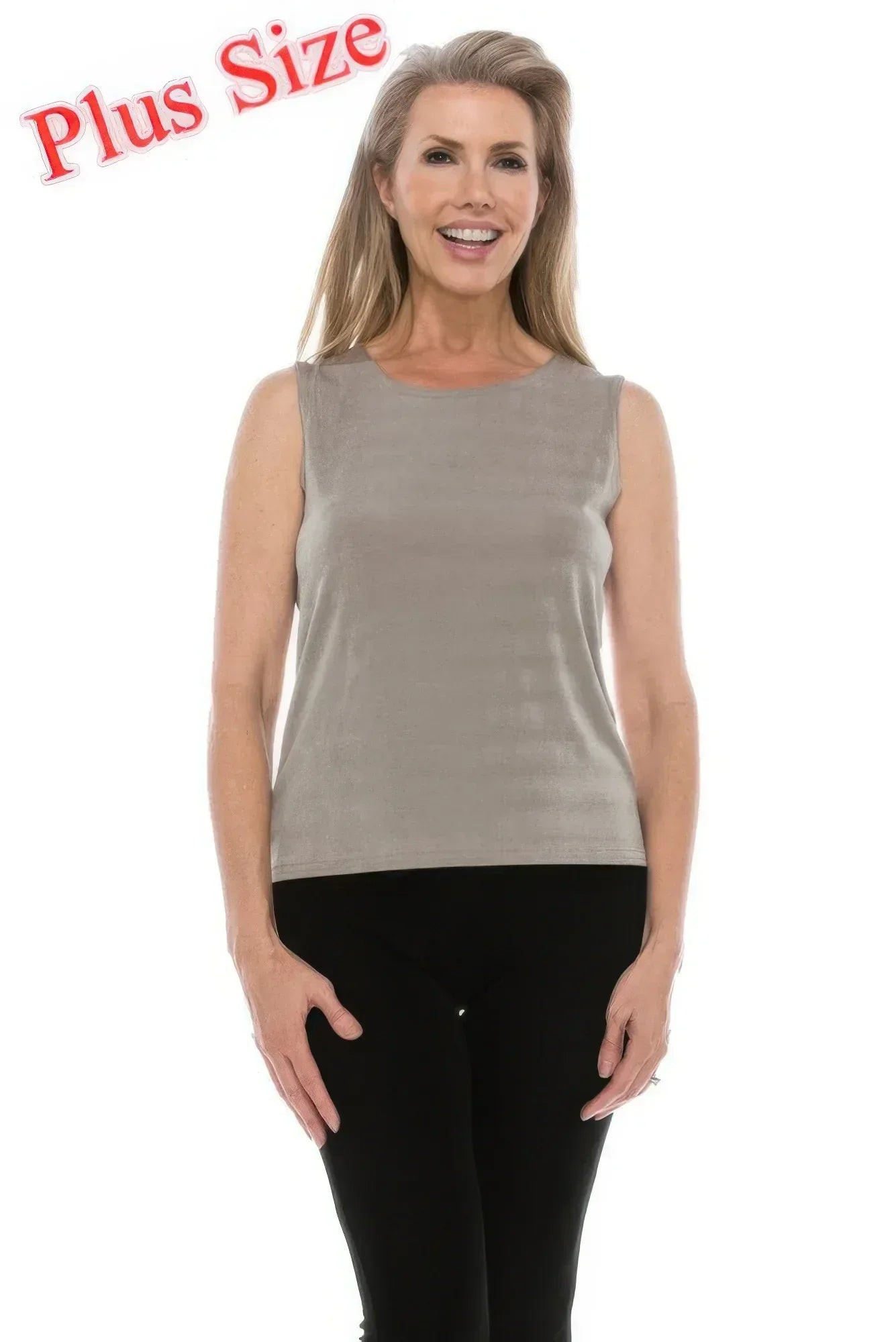 Plus Size Sleeveless Solid Tank Top | Mixtshop LLC