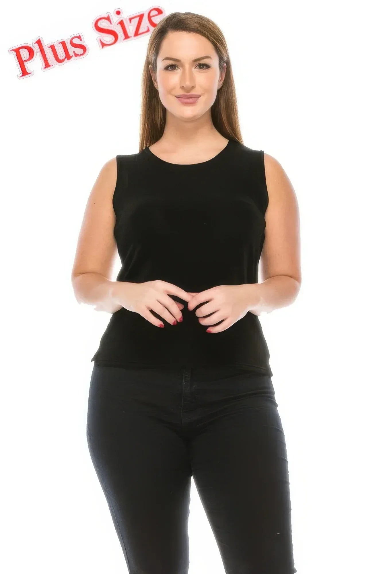 Plus Size Sleeveless Round Neck Tank | Mixtshop LLC