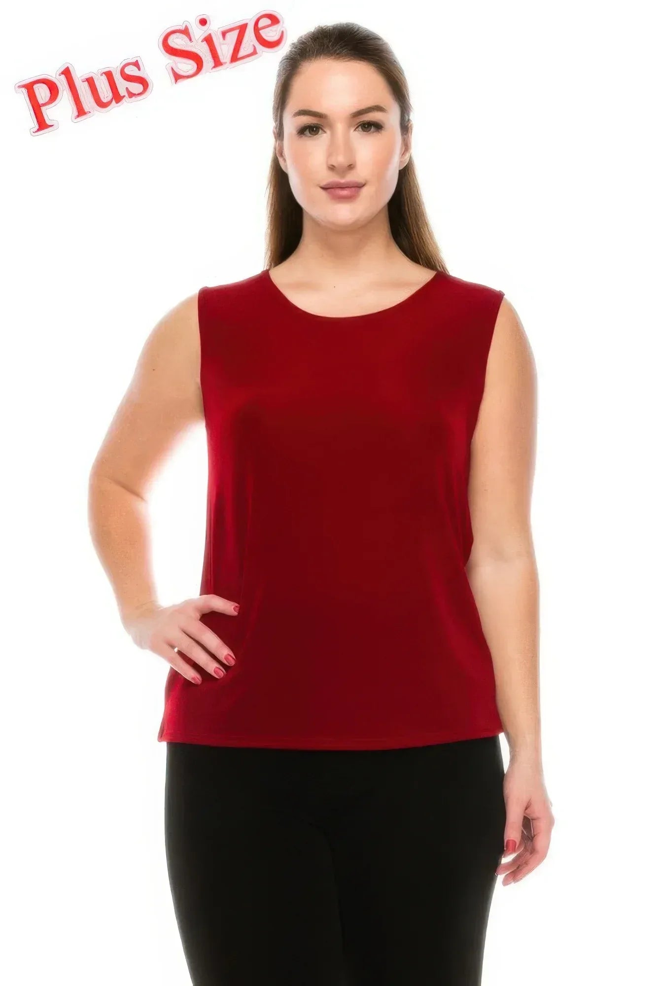Plus Size Sleeveless Round Neck Tank | Mixtshop LLC