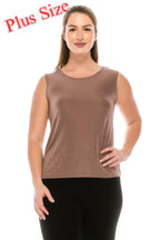 Plus Size Sleeveless Round Neck Tank | Mixtshop LLC