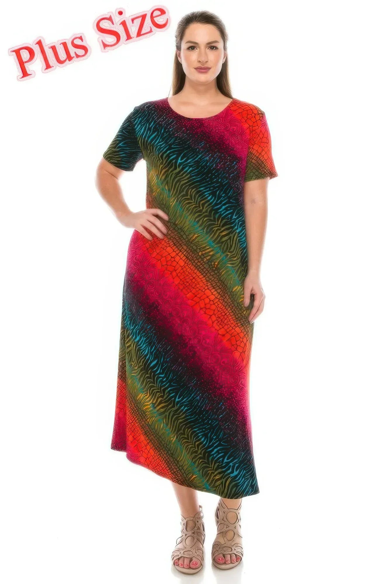 Short Sleeve Printed Maxi Dress | Mixtshop LLC