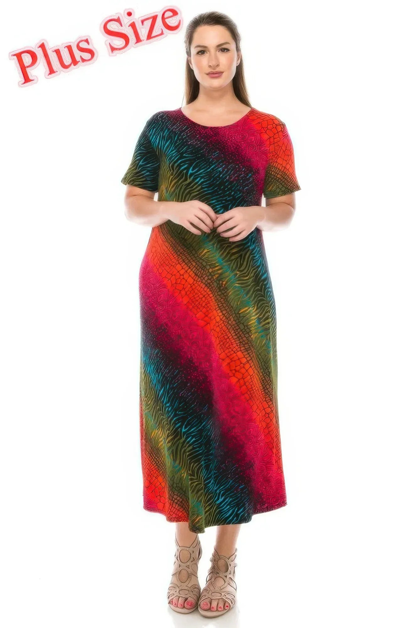 Short Sleeve Printed Maxi Dress | Mixtshop LLC
