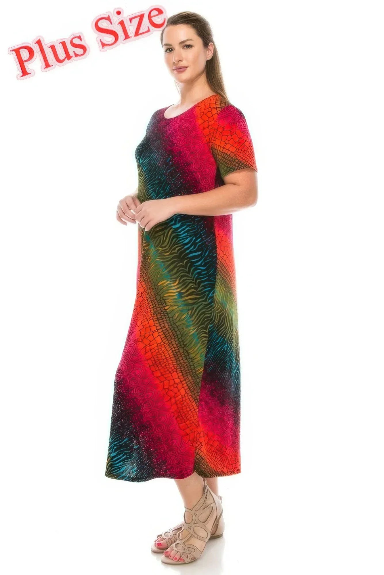 Short Sleeve Printed Maxi Dress | Mixtshop LLC