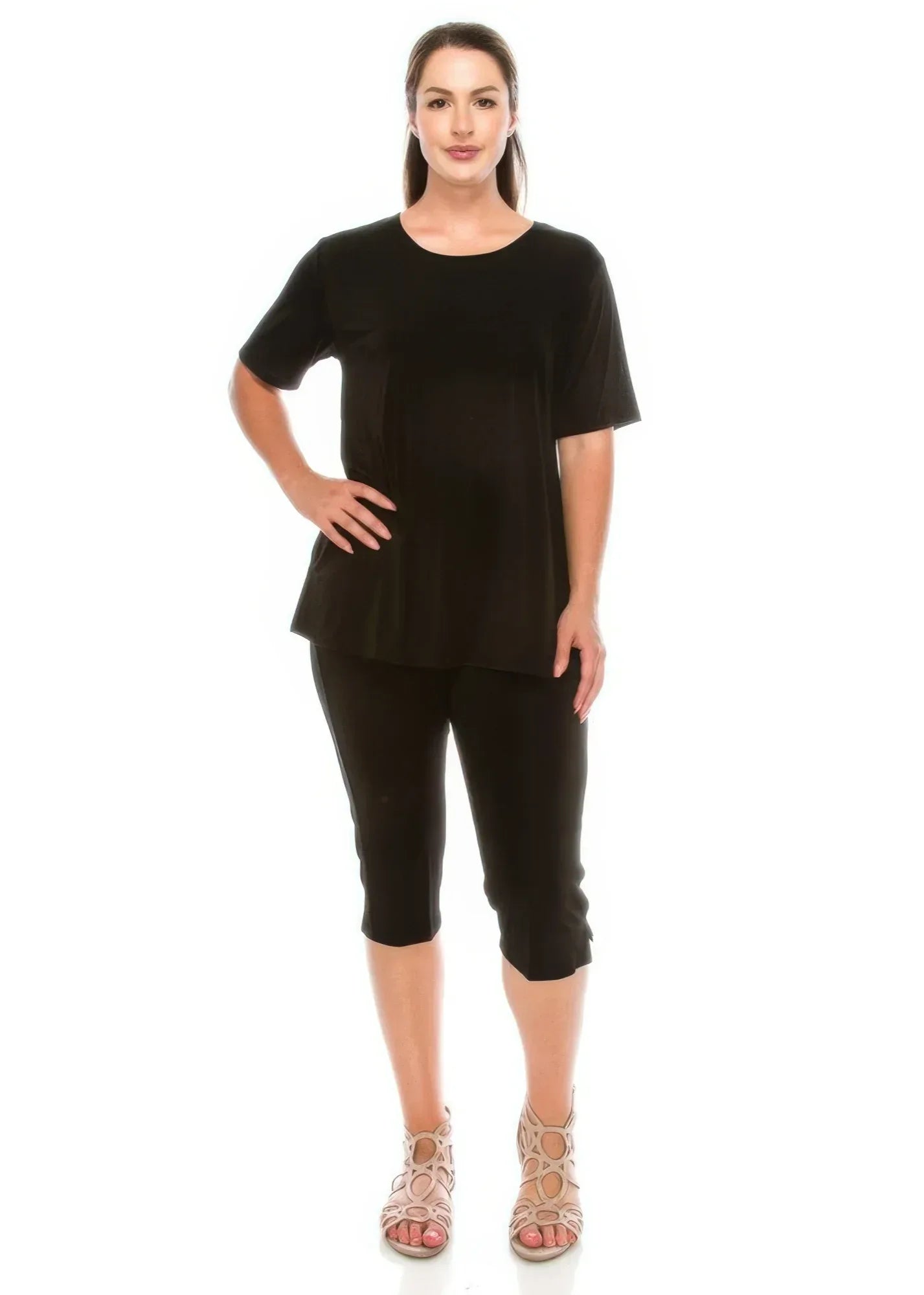 Plus Size Print Capri Pant Set | Mixtshop LLC