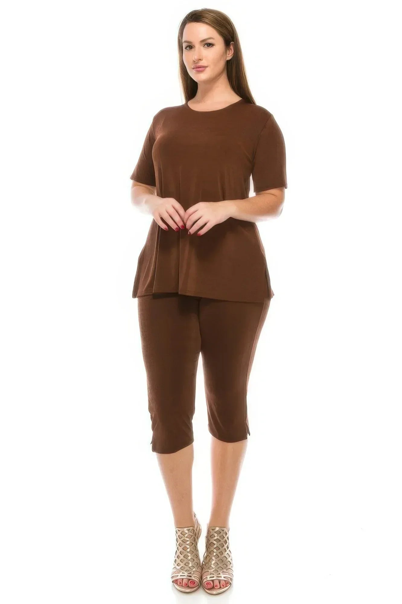Plus Size Print Capri Pant Set | Mixtshop LLC