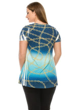 Short Sleeve Sublimated Print Top | Mixtshop LLC