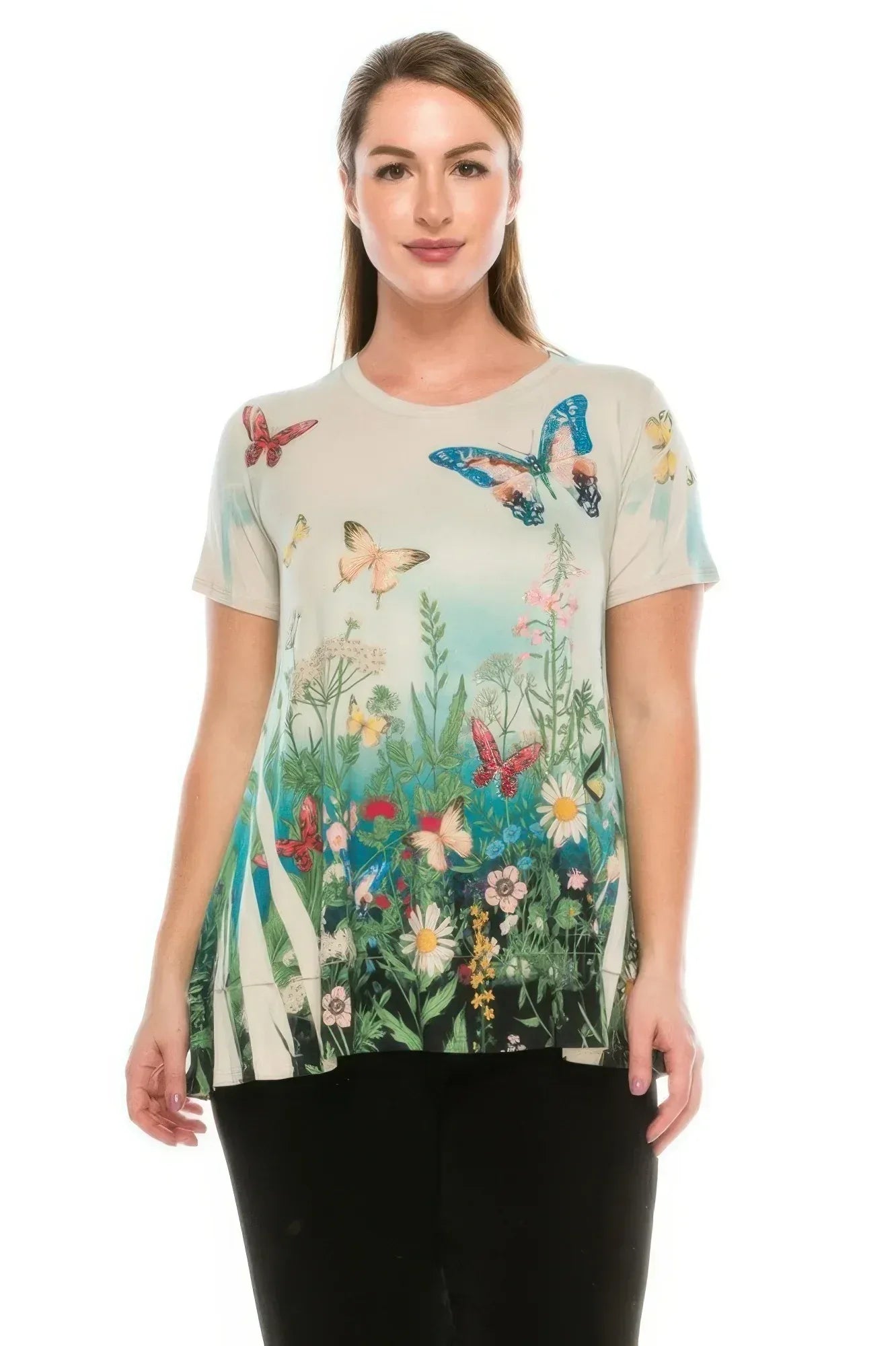 Short Sleeve Sublimated Print Top | Mixtshop LLC Main image