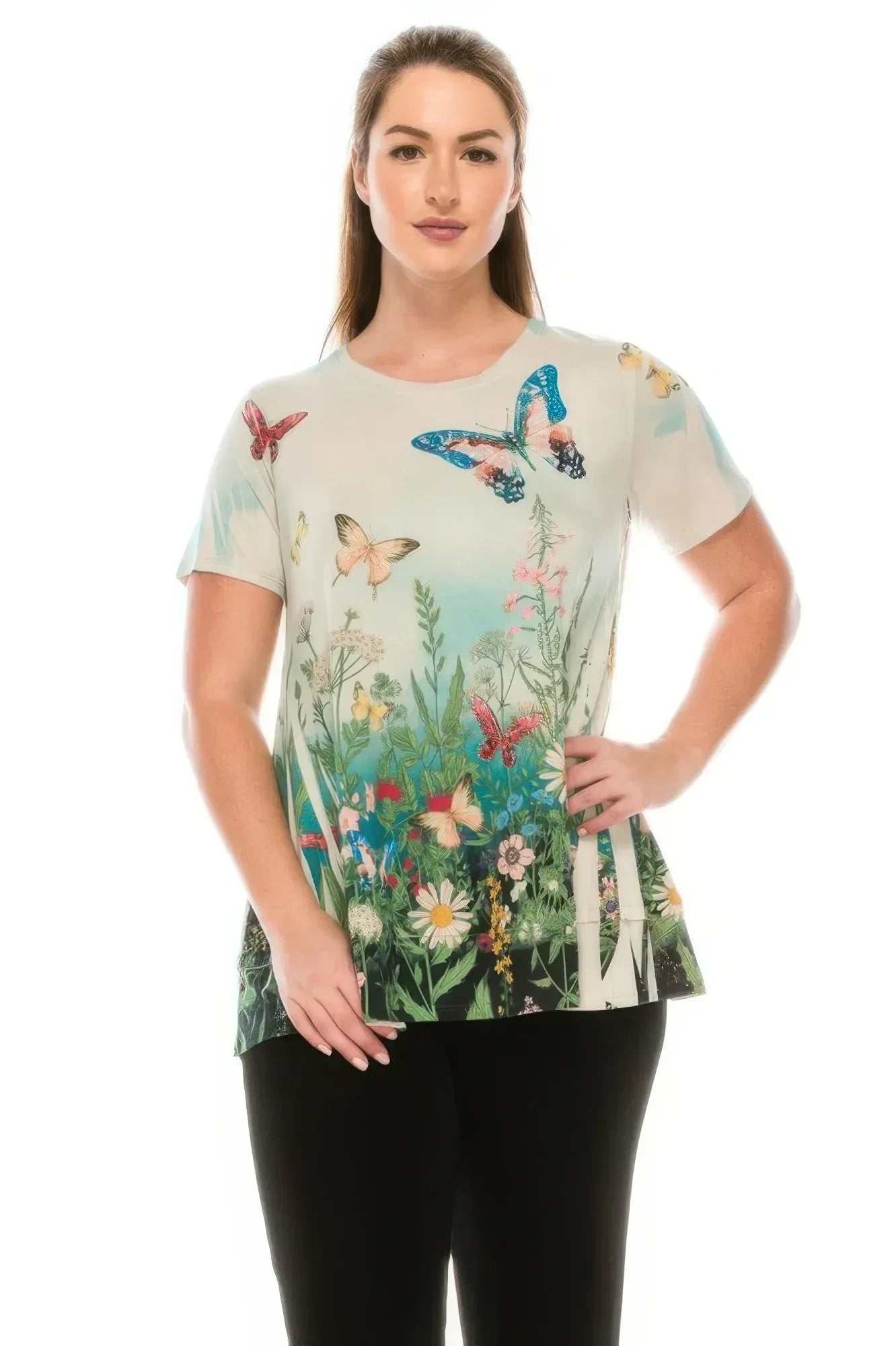 Short Sleeve Sublimated Print Top | Mixtshop LLC