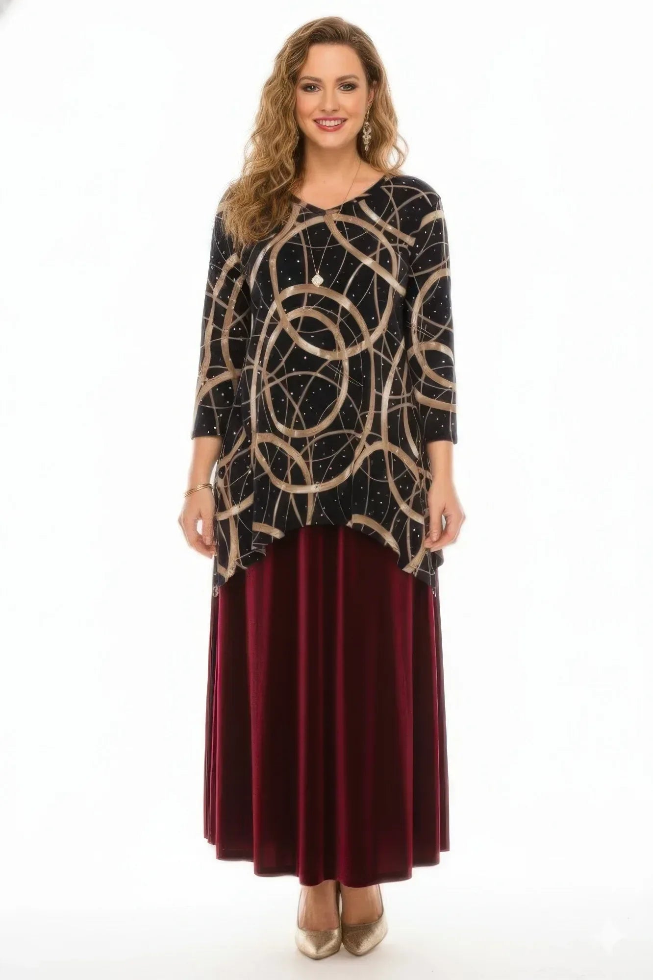 Glitter V-neck Binding Top | Mixtshop LLC Main image