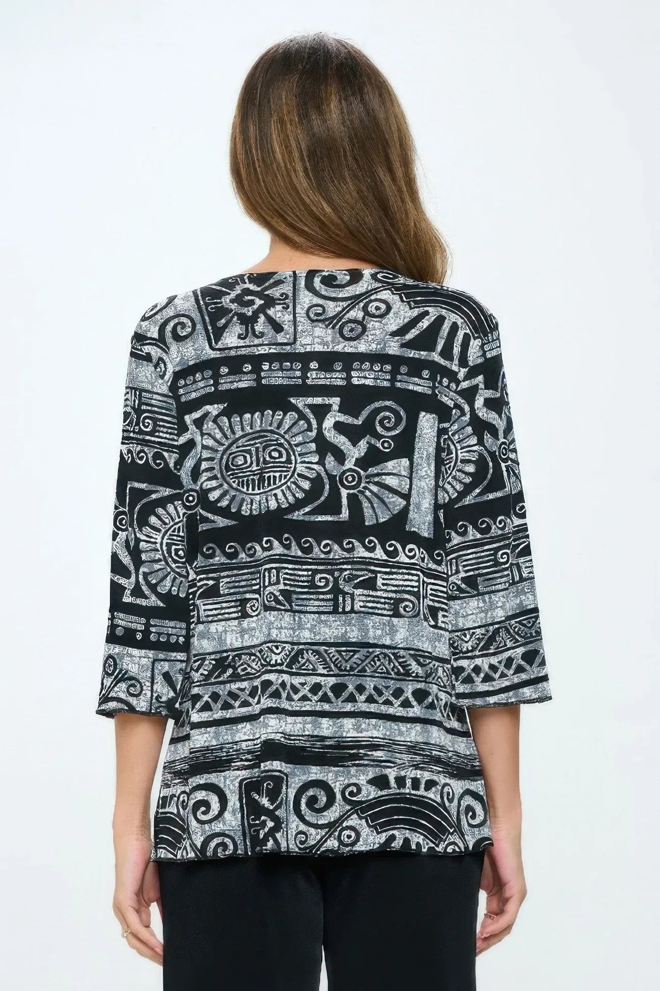 Merrow Quarter Sleeve Print Top | Mixtshop LLC