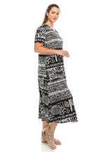 Short Sleeve Print Maxi Dress | Mixtshop LLC