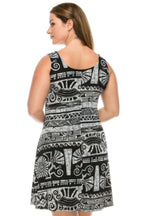 Stretchy Abstract Print Short Dress | Mixtshop LLC