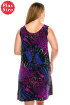 Plus Size Abstract Print Short Dress | Mixtshop LLC
