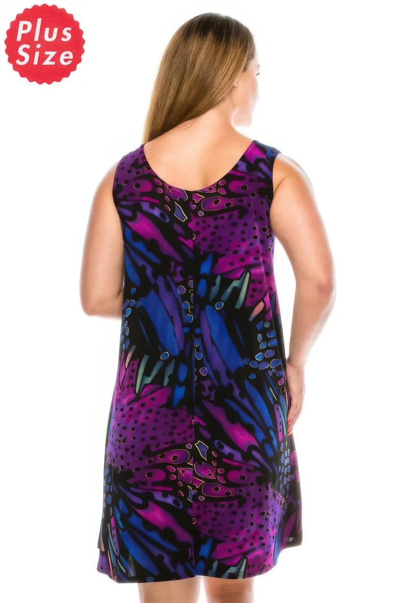 Plus Size Abstract Print Short Dress | Mixtshop LLC