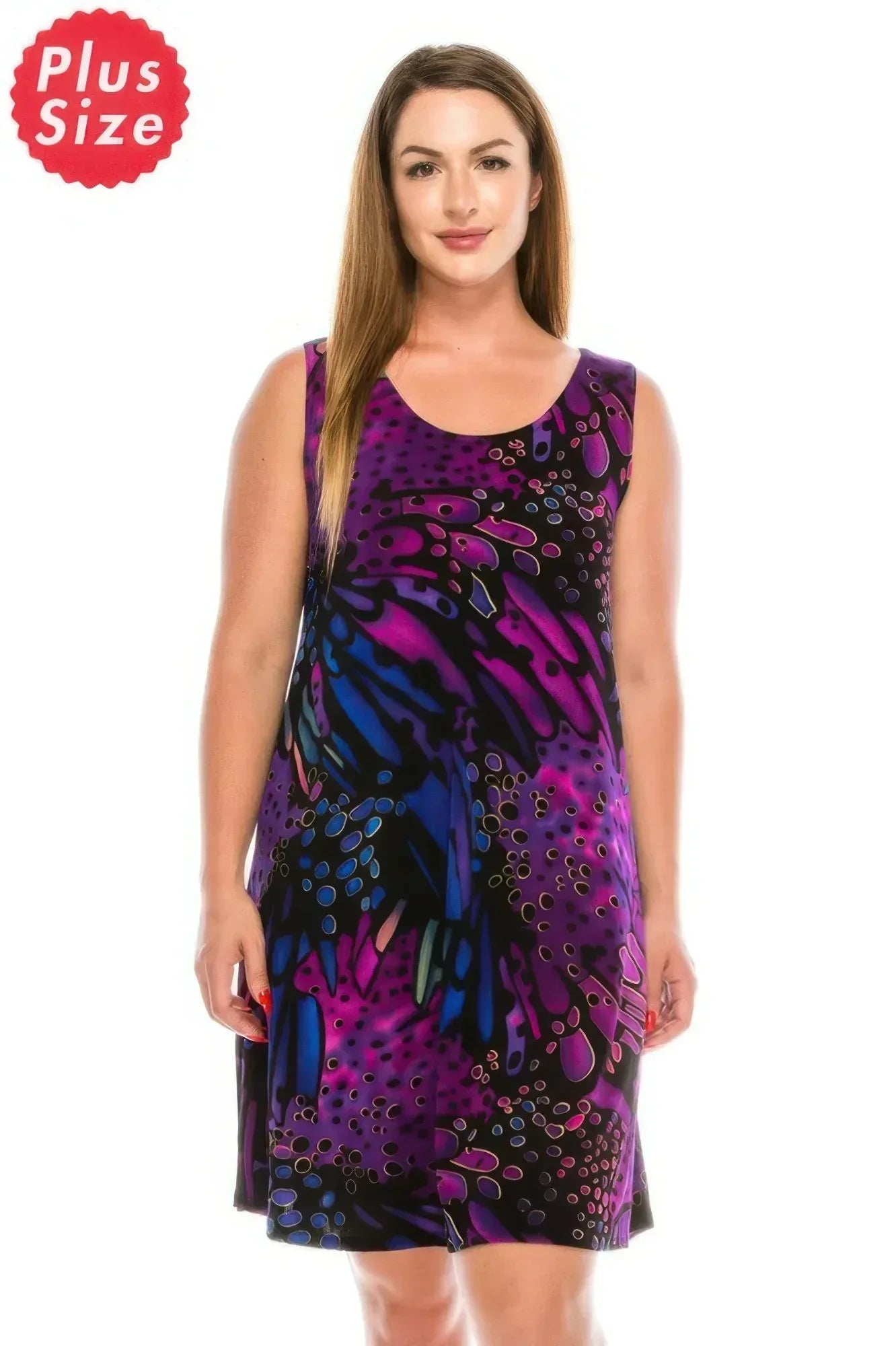 Plus Size Abstract Print Short Dress | Mixtshop LLC