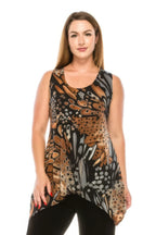 Abstract Print Side Drop Tank Tunic | Mixtshop LLC