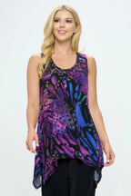 Abstract Print Side Drop Tank Tunic | Mixtshop LLC