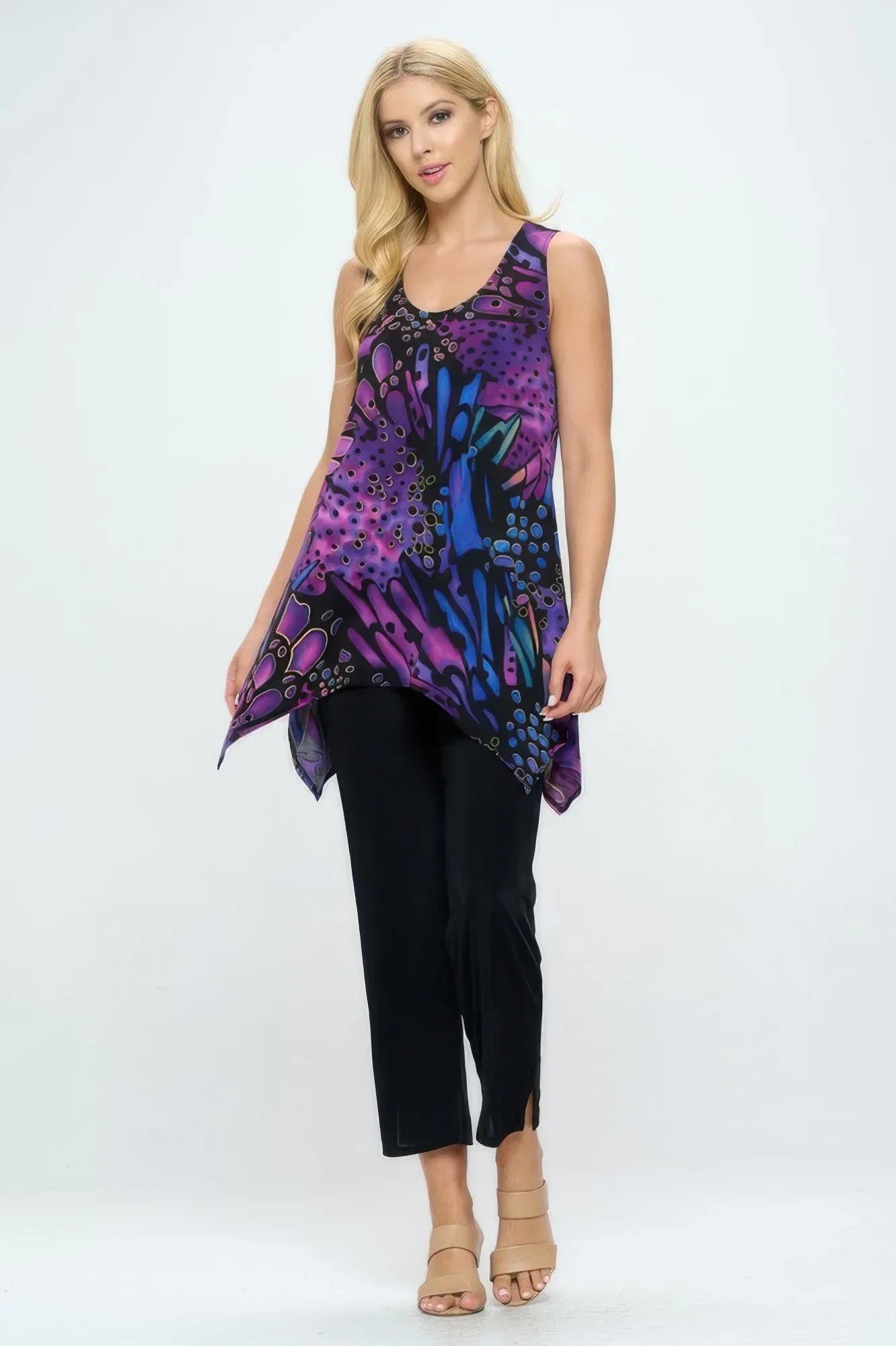 Abstract Print Side Drop Tank Tunic | Mixtshop LLC