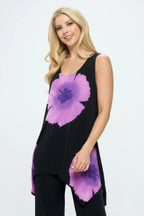 Floral Print Side Drop Tank Tunic | Mixtshop LLC