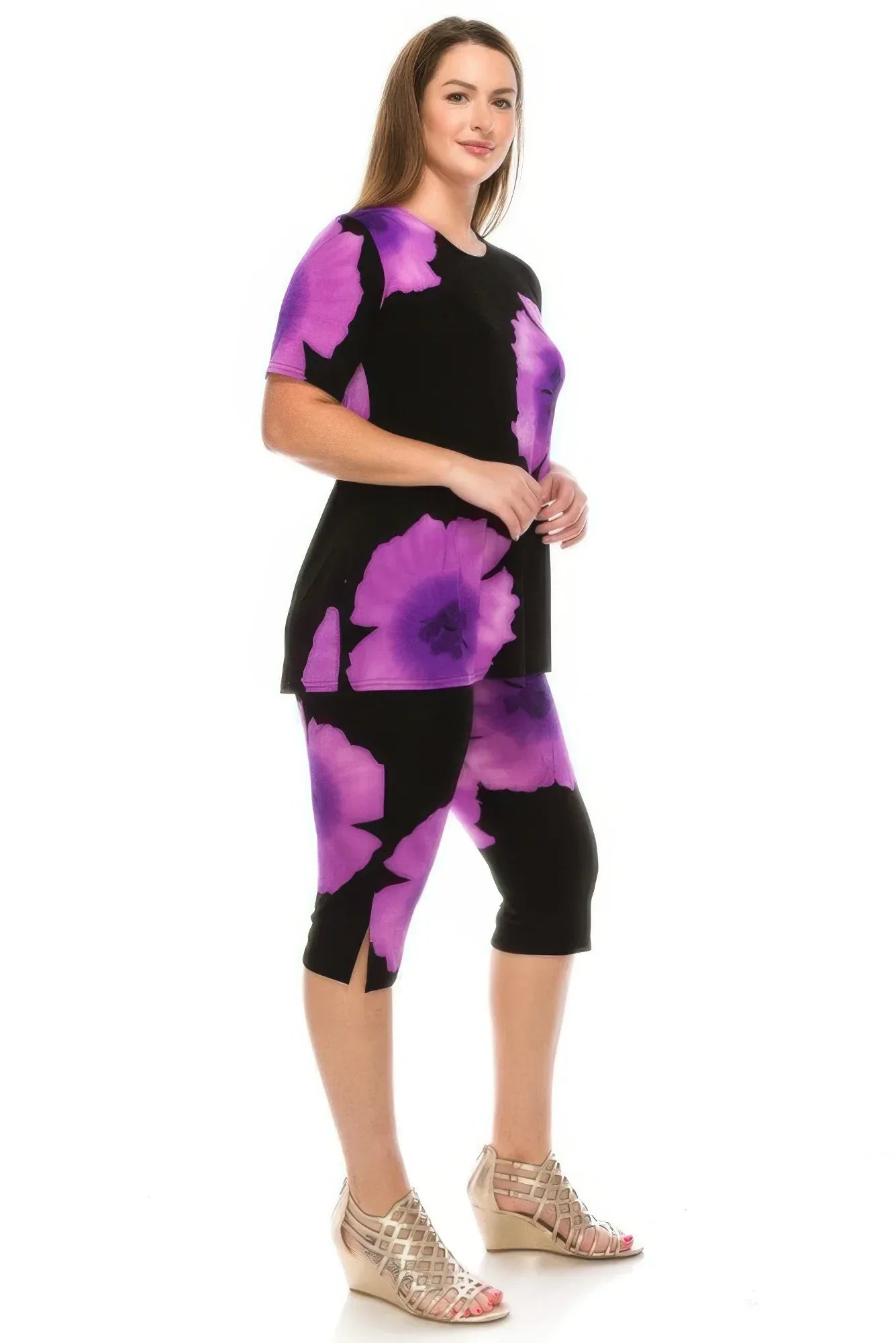 Floral Print Top Capri Pants Set | Mixtshop LLC
