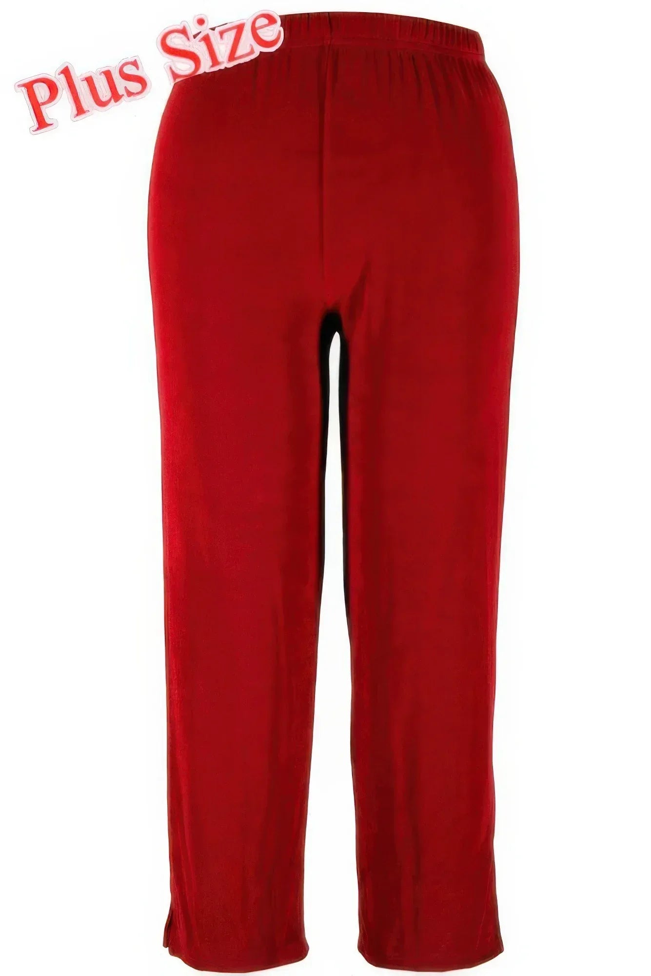 Plus Size Stretchy Solid Ankle Plus Pants | Mixtshop LLC
