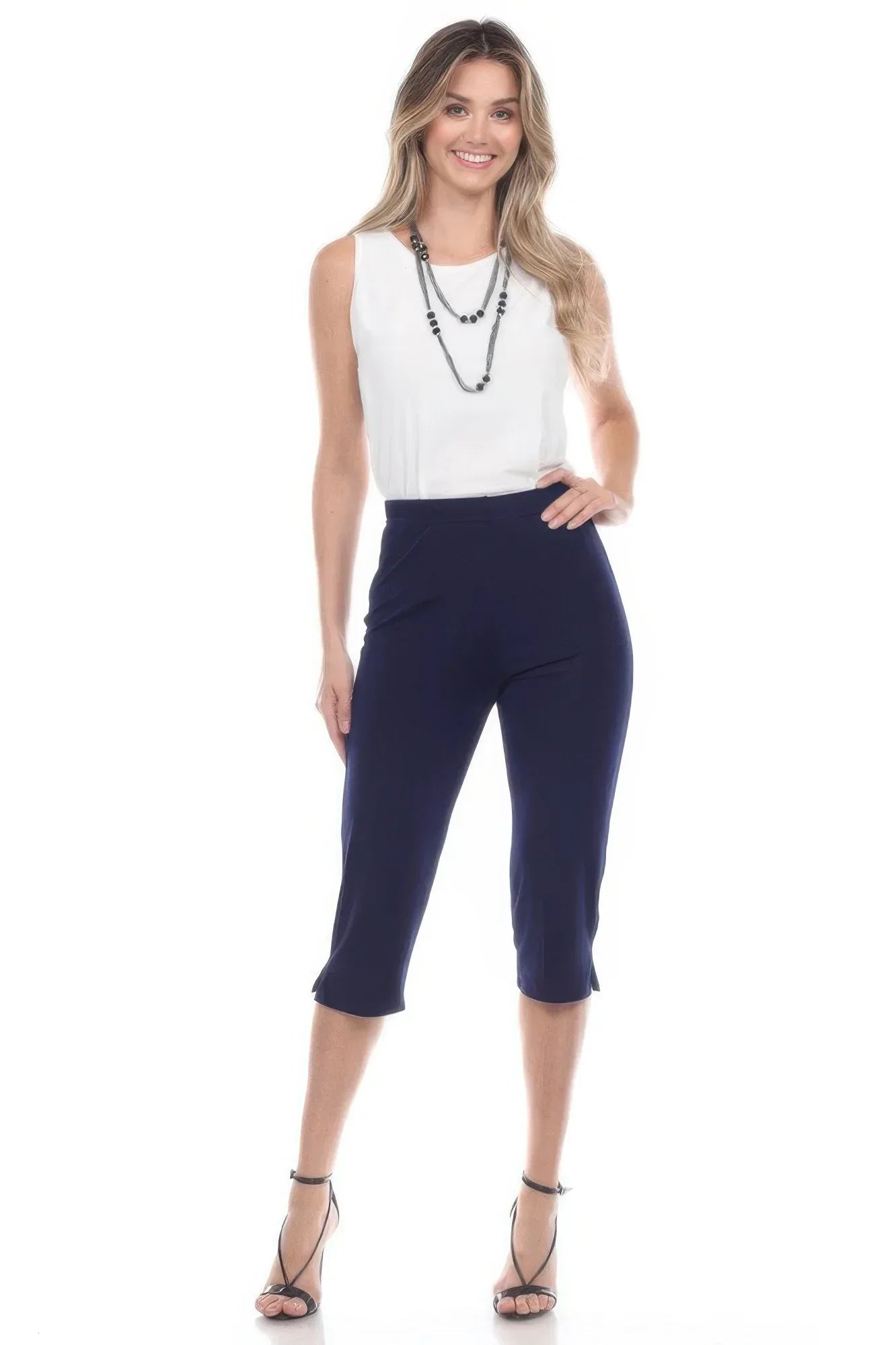 Stretchy Solid Capri Pants | Mixtshop LLC