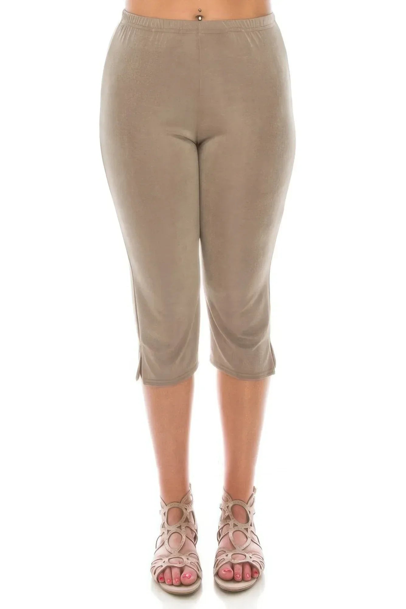 Stretchy Solid Capri Pants | Mixtshop LLC