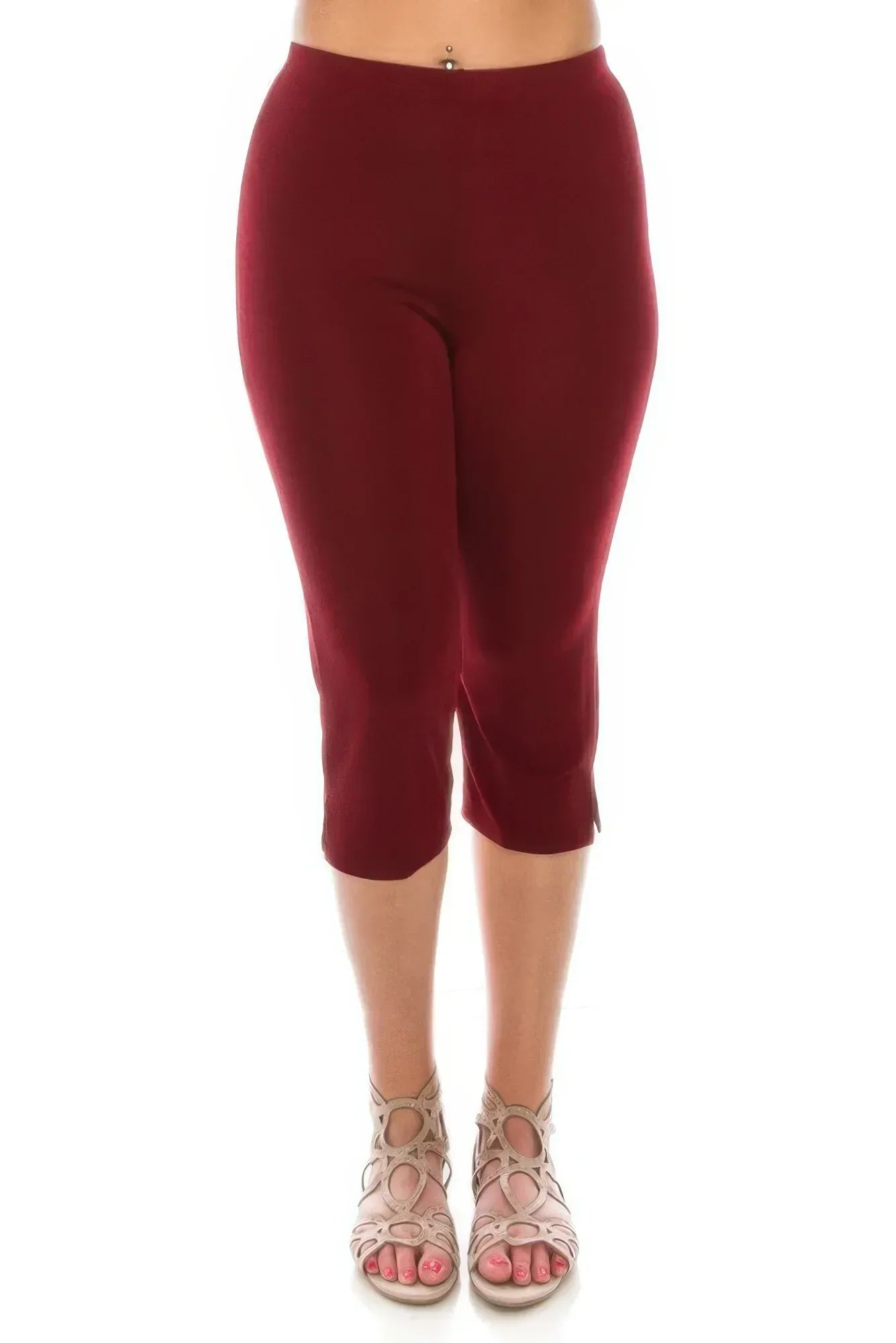 Stretchy Solid Capri Pants | Mixtshop LLC