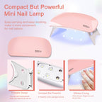 6 PCS Poly Gel Nail Kit With UV Lamp, Top Base Coat Builder Nails Art Tools