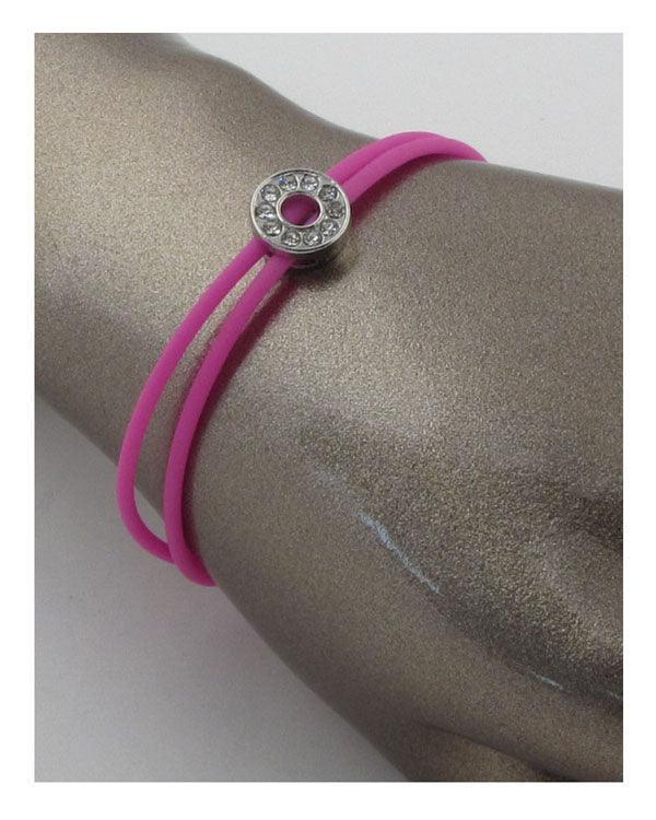 Multi colored rubber bracelets w/charm letters that spell out LOVE Secondary image