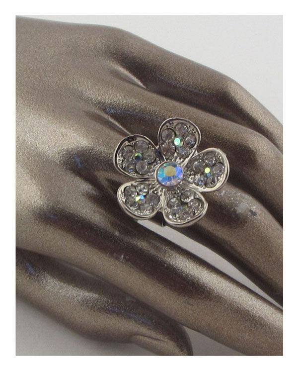 Flower rhinestone adjustable ring | Mixtshop LLC