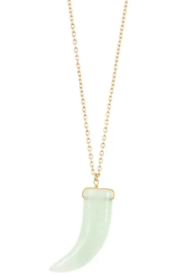 Elongated single horn pendant necklace | Mixtshop LLC