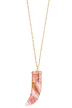 Elongated single horn pendant necklace | Mixtshop LLC