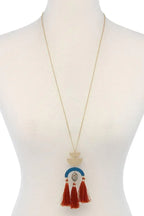 Half circle metal tassel pendant necklace | Mixtshop LLC