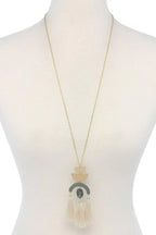 Half circle metal tassel pendant necklace | Mixtshop LLC