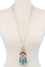 Half circle metal tassel pendant necklace | Mixtshop LLC