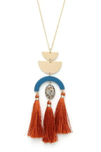 Half circle metal tassel pendant necklace | Mixtshop LLC