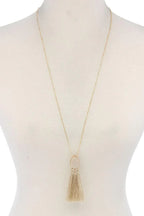 Teardrop Shape Tassel Pendant Necklace | Mixtshop LLC